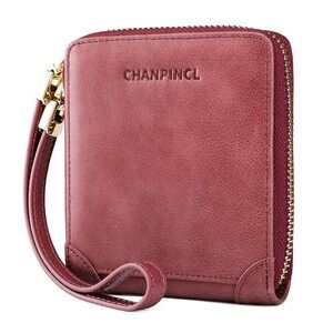 2584 RFID Wallets Leather Zipper Purses Secure Large Capacity Multi-card